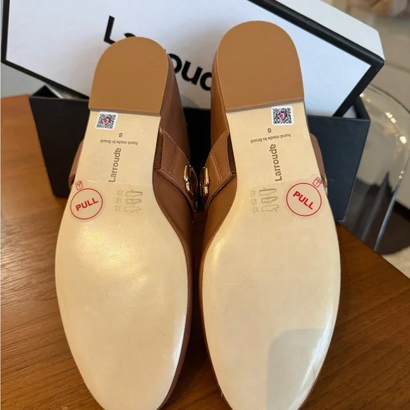 Larroude Milan Ballet Flats in Caramel Leather Size - Picture 4 of 5
